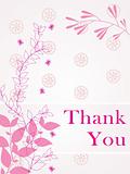 abstract pink floral background with thankyou text