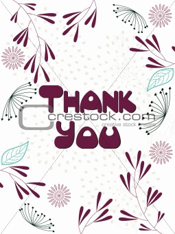 abstract floral background with thankyou text