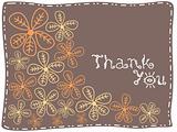 brown background with flowers and thankyou text