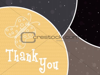 abstract background with butterfly and thankyou text