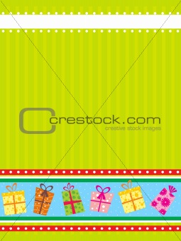 abstract green background with gifts
