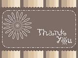 abstract brown background with flower and thankyou text