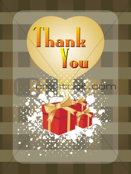 abstract pattern background with gifts and thankyou text