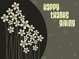 happy thanksgiving text on nice floral background