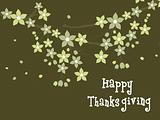 happy thanksgiving text on green floral background