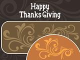 happy thanksgiving text on green floral background