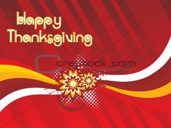 happy thanksgiving text on red floral background