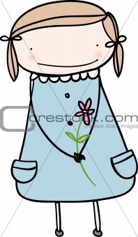 Girl holding flower