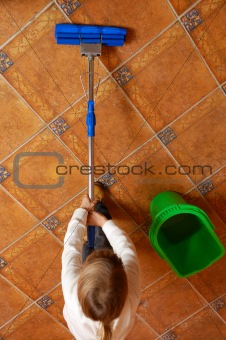 child cleaning up 