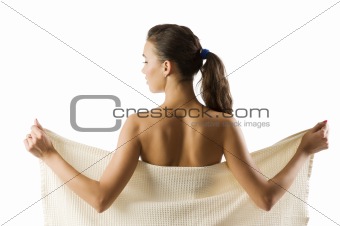  back girl with towel