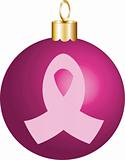 Pink Breast Cancer Ribbon Ornament