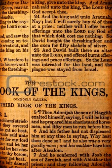 Close up of old Holy bible book