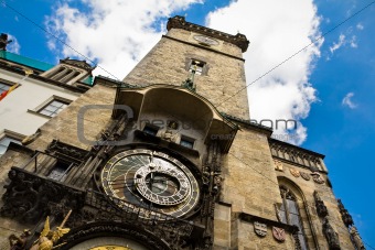 Clock tower on the central square of Prague