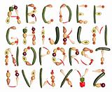 The Alphabet formed by vegetables