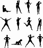 Silhouettes of girl