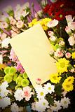 blank card and flowers