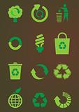 Recycling icons set
