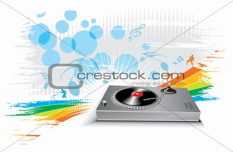 turntable with music theme