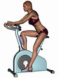 Training woman on excersise equipment