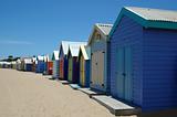 Colorful boat houses on Brighton Beach Australia