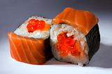 maki with caviar of lox and halibut