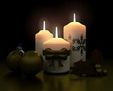 traditional christmas candle and decorations