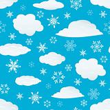 seamless snowflakes and clouds