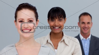 Portrait of smiling multi-ethnic business people