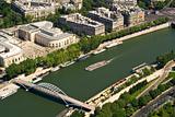 Bridge and ship on Seine, Paris