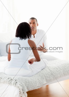 Afro-american couple talking 