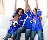 Happy young Afro-American family at home