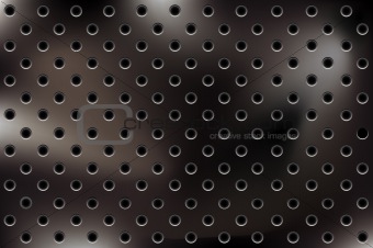 Vector metallic background with holes
