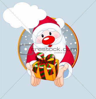 Santa  giving a gift card