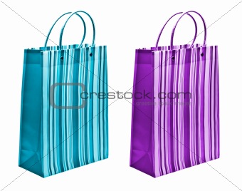 aqua and purple packets