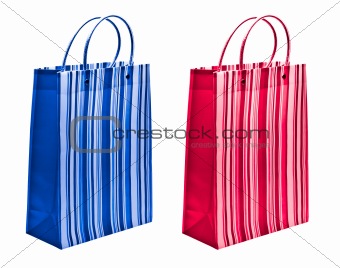 red and blue packets