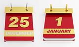 golden silver and red holyday calendar
