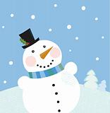 Christmas winter snowman background