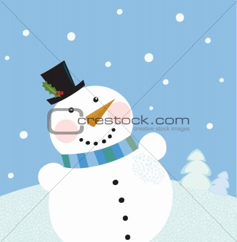 Christmas winter snowman background