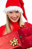 Attravtive santa girl with presents