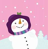 It's snowing - Winter snowman lady
