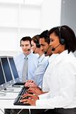 Customer service agents in a call center