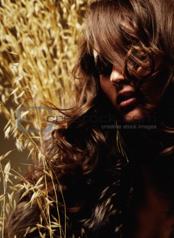 Woman Surrounded by Wheat