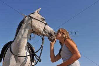 teen and arabian horse