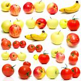 collage from fruits and vegetables