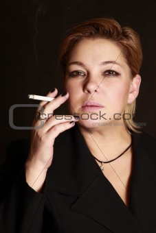woman with a cigarette