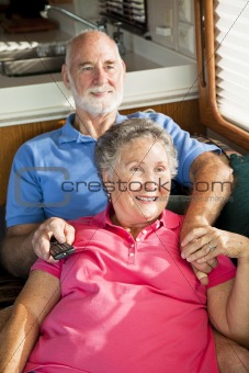 RV Seniors Watching TV