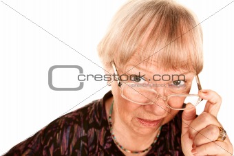Skeptical Senior Woman