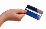 Credit card in a female hand