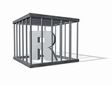 big R in a cage