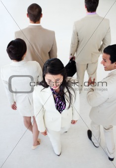 Asian businesswoman in a business building
